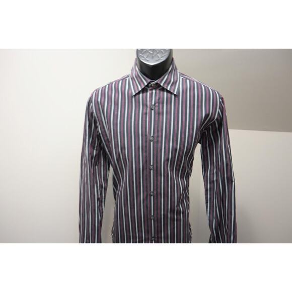 Hugo Boss Dress Shirt Regular Fit Striped Button Up Mens Sz Medium - Picture 2 of 6